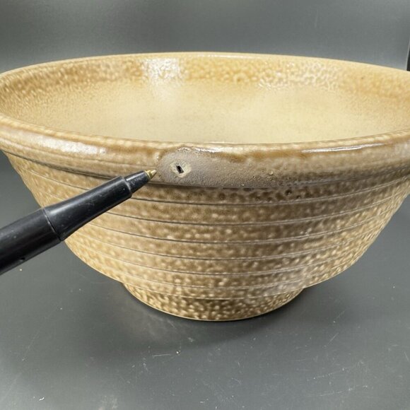 Vintage Vetter W Germany Stoneware Pottery Planter Dish Bowl Container Tan Brown - Picture 6 of 16